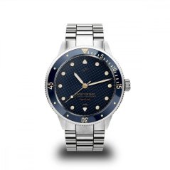 Men's silver About Vintage watch with steel strap At´sea Steel / Blue Turtle Vintage 1926 39MM