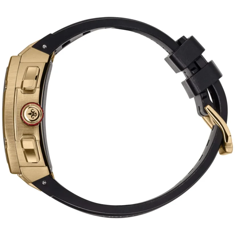 Men's gold Ralph Christian watch with a rubber band The Polaris Chrono Ice - Regal Noir 42,5MM