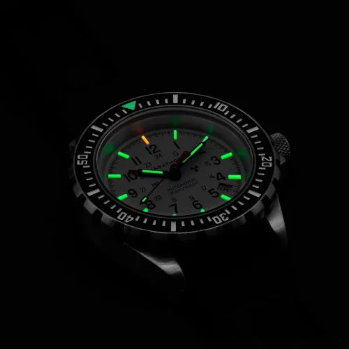 Miesten hopea Marathon Watches - kello teräsrannekkeella Arctic Edition Large Diver's 41MM Automatic