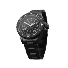 Schwarze Herrenuhr Marathon Watches mit Stahlband Anthracite Large Diver's (GSAR) 41MM Automatic