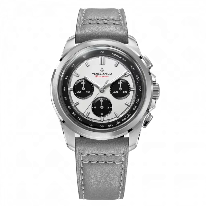 Venezianico men's silver watch with a leather strap Bucintoro 8221510 42MM Automatic