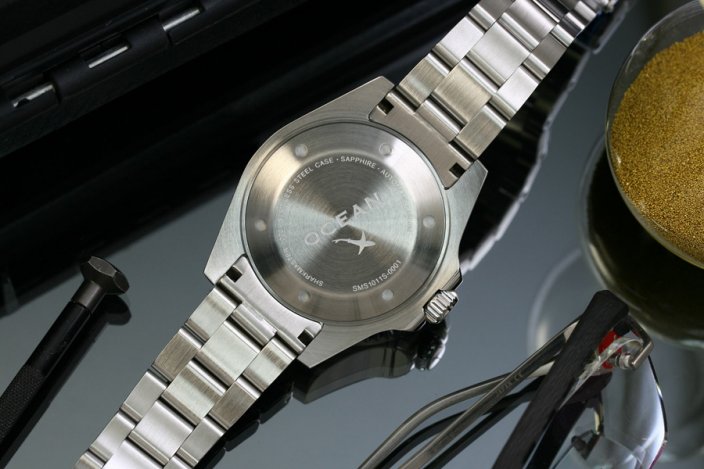 Muški srebrni sat Ocean X sa čeličnim remenom SHARKMASTER 1000 Skeleton SMS1011S - Silver Automatic 44MM