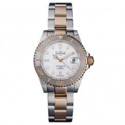 Montre Davosa pour homme en argent avec bracelet en acier Ternos Ceramic - Silver/Rose Gold 40MM Automatic