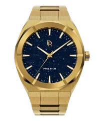 Relógio Paul Rich ouro para homens com pulseira de aço Cosmic - Gold 45MM