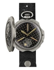 Relógio Mondia prata para homens com pulseira de couro Tambooro Bullet Dirty Silver ZIRCONIA 48MM