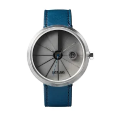 Men's silver 22Designstudio Watches with leather strap 4D Concrete Harbour Edition 44MM