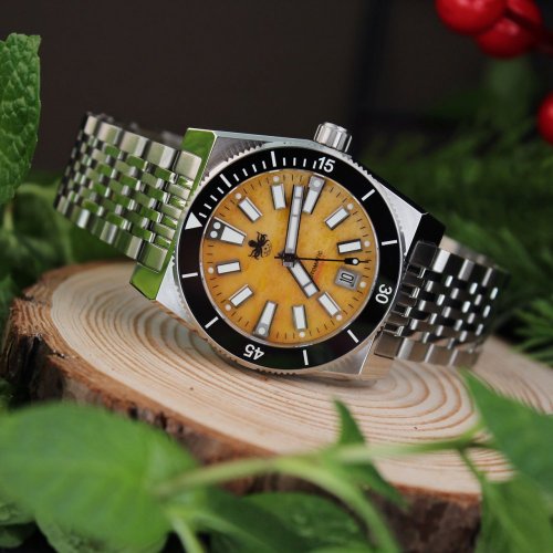Męski srebrny zegarek Phoibos Watches ze stalowym paskiem Narwhal PY051F - Automatic 38MM