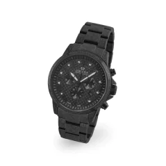 Men's black Louis XVI watch with steel strap Palais Royale 1060 - Black 43MM