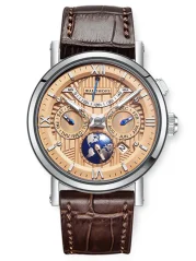 Relógio Waldhoff bracelete de prata com pele para homem Multimatic II Coral 41MM Automatic