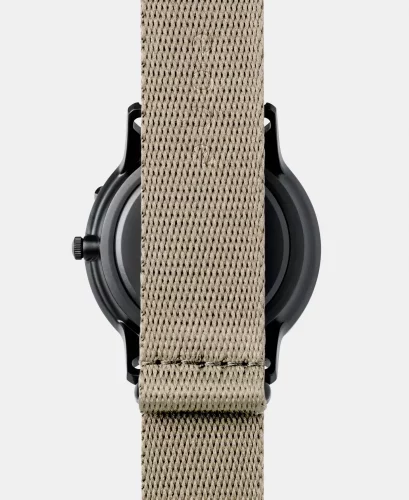 Men's silver Eone watch with nylon strap Bradley Apex Beige - Silver 40MM