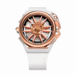 Zlaté pánske hodinky Mazzucato s gumovým pásikom Rim Sport Gold / White - 48MM Automatic