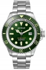 Relógio Audaz Watches de prata para homem com pulseira de aço Abyss Diver ADZ-3010-03 - Automatic 44MM