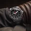 Reloj Marathon Watches plata para hombre con goma Red Maple Jumbo Diver's Quartz 46MM