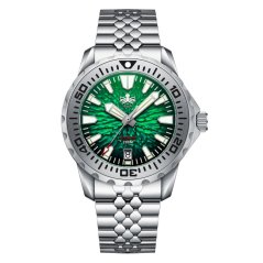 Montre Phoibos Watches pour homme en argent avec bracelet en acier KRAKEN 200M PY059A Automatic 40MM