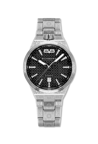 Relógio Bomberg Watches prata para homens com pulseira de aço CLASSIC NOIRE 43MM Automatic