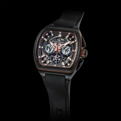 Orologio da uomo nero Ralph Christian con un braccialetto di gomma The Vector Sport Copper Eclipse 47MM