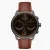 Relógio Nordgreen preto para homem com pulseira de couro Pioneer Brown Sunray Dial - Brown Leather / Gun Metal 42MM