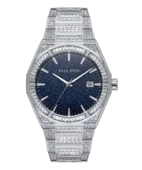 Stříbrné pánské hodinky Paul Rich s ocelovým páskem Iced Star Dust II - Silver 43MM Automatic