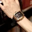 Zlaté pánské hodinky Tsar Bomba Watch s gumovým páskem TB8204Q - Gold / Black 43,5MM