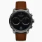 Reloj Nordgreen negro de hombre con correa de cuero Pioneer Black Dial - Brown Leather / Gun Metal 42MM