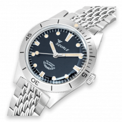 Men's silver Squale watch with steel strap Super-Squale Sunray Black Bracelet - Silver 38MM Automatic