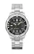 Męski srebrny zegarek Delma Watches ze stalowym paskiem Quattro Silver / Black 44MM Automatic