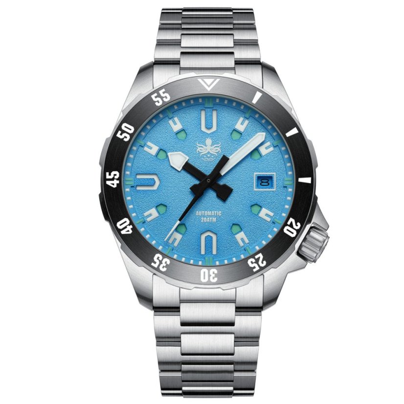 Men's silver Phoibos watch with steel strap Apollo PY056B - Automatic 39MM