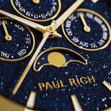 Relógio Paul Rich ouro para homem com bracelete em aço Star Dust II Moonphase - Gold 43MM