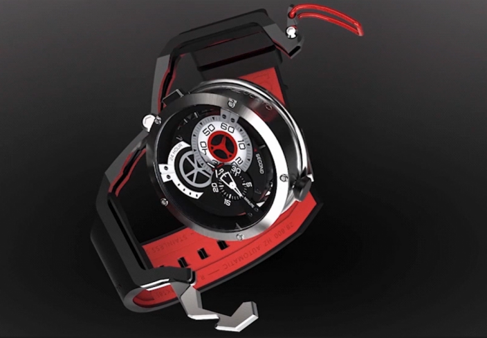 Reloj Mazzucato negro para hombre con goma Rim Sport Black / Grey - 48MM Automatic