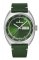 Herenhorloge in zilverkleur van Delbana Watches met leren band Locarno Silver / Green 41,5MM