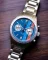 Zilverkleurig herenhorloge van Straton Watches met stalen riem band Classic Driver Blue Racing 40MM