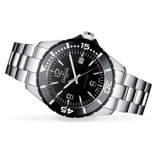 Reloj Davosa plateado para hombre con correa de acero Nautic Star - Silver/White 43,5MM