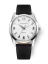 Relógio Nivada Grenchen prata para homens com pulseira de couro Antarctic 35005M17 35MM
