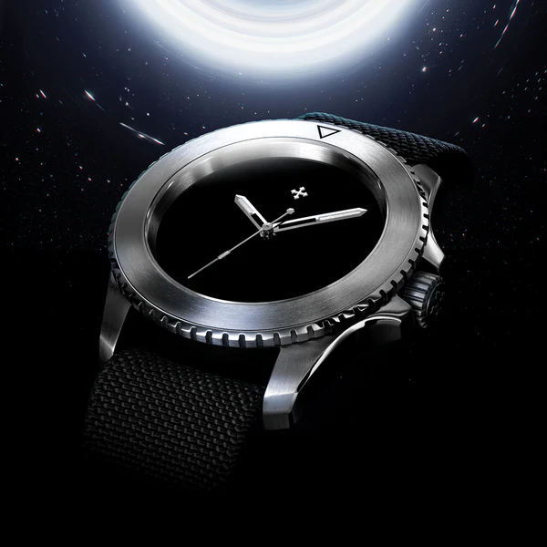 Stříbrné pánské hodinky Venezianico s nylonovým páskem Nereide Ultrablack 3921510 42MM Automatic