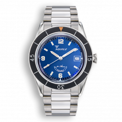 Men's silver Squale watch with steel strap Sub-39 Blue Bracelet - Silver 40MM Automatic