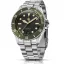 Strieborné pánske hodinky NTH Watches s oceľovým pásikom Barracuda Vintage Legends Series No Date - Green Automatic 40MM