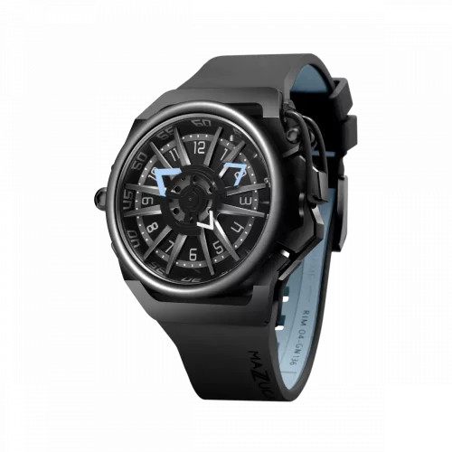 Černé pánské hodinky Mazzucato Watches s gumovým páskem Rim Sport Black / Grey - 48MM Automatic