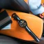 Czarny zegarek męski Bomberg Watches z gumowym paskiem RACING CARBON MC 45MM