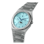 Męski srebrny zegarek Valuchi Watches ze stalowym paskiem Lunar Calendar - Silver Ice Blue 40MM