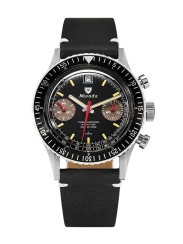 Reloj Nivada Grenchen Plata para hombre con correa de cuero Chronoking Manual 87033M09 38MM