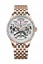 Złoty zegarek męski Agelocer Watches z paskiem stalowym Schwarzwald II Series Gold / White Rainbow 41MM Automatic