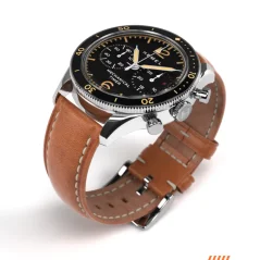 Stříbrné pánské hodinky Hemel s páskem z pravé kůže The Hemel Air Defense Silver / Black 40 MM