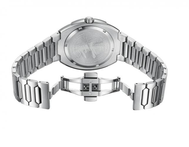 Męski srebrny zegarek NYI Watches ze stalowym paskiem The Brooklyn - Silver 42MM