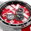 Men's silver Bomberg Watch with rubber strap RACING 4.3 Red 45MM