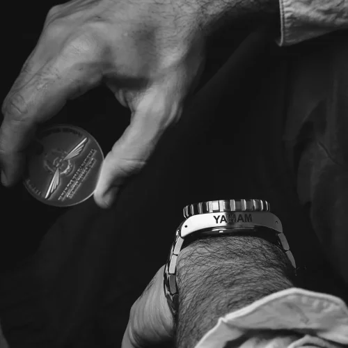 Muški srebrni sat Marathon Watches s gumicom Official IDF YAMAM™ Jumbo Automatic 46MM
