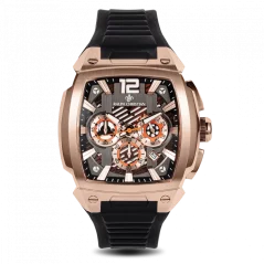Men's gold Ralph Christian watch with a rubber band The Phantom Chrono - Rose Gold 44MM