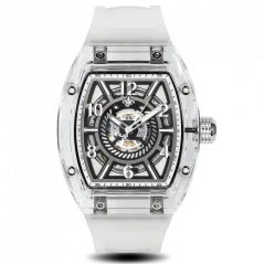 Montre homme Ralph Christian couleur argent avec élastique The Ghost - Transparent White Automatic 43MM