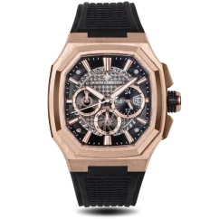 Orologi da uomo in oro Ralph Christian con un braccialetto di gomma The Equinox Chrono - Royal Dusk 47MM