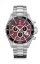 Men's silver Delma Watch with steel strap Santiago Chronograph Silver / Red 43MM