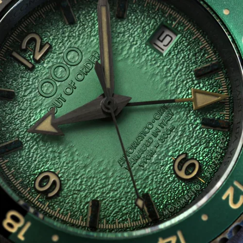 Zilverkleurig herenhorloge van Out Of Order Watches met stalen riem band Trecento Green 40MM Automatic